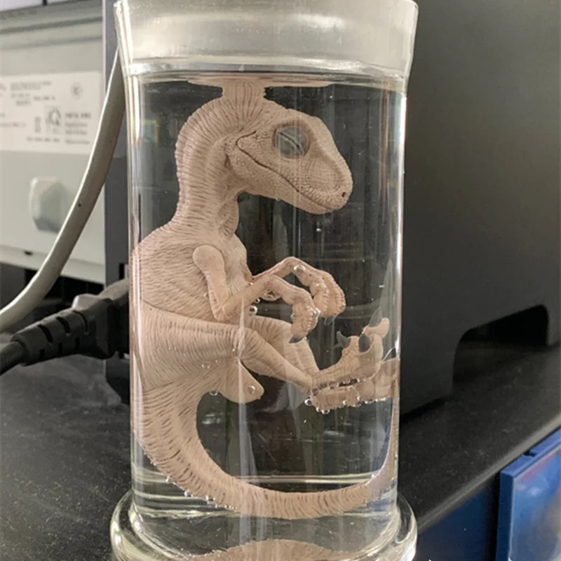 Embryo Glass Container Jurassic World T-Rex Tyrannosaurus Rex Draco Rex Dino Baby InGen Embryo Jar with Led lamp