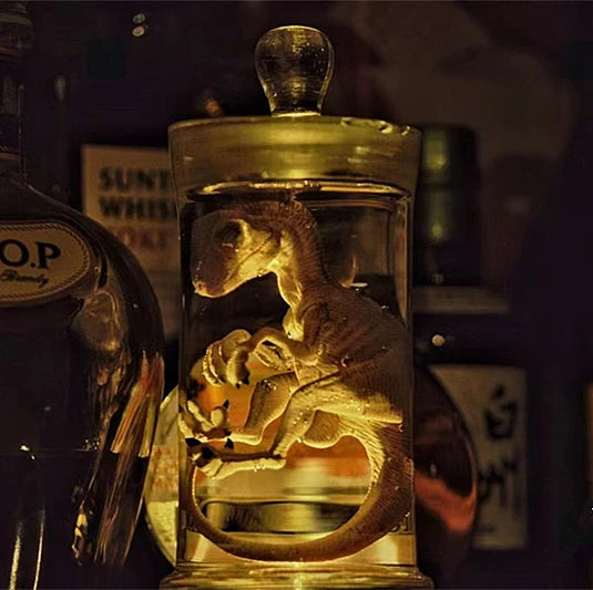 Embryo Glass Container Jurassic World T-Rex Tyrannosaurus Rex Draco Rex Dino Baby InGen Embryo Jar with Led lamp