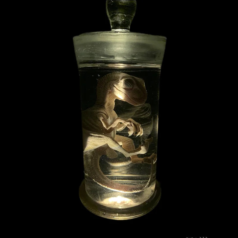 Embryo Glass Container Jurassic World T-Rex Tyrannosaurus Rex Draco Rex Dino Baby InGen Embryo Jar with Led lamp
