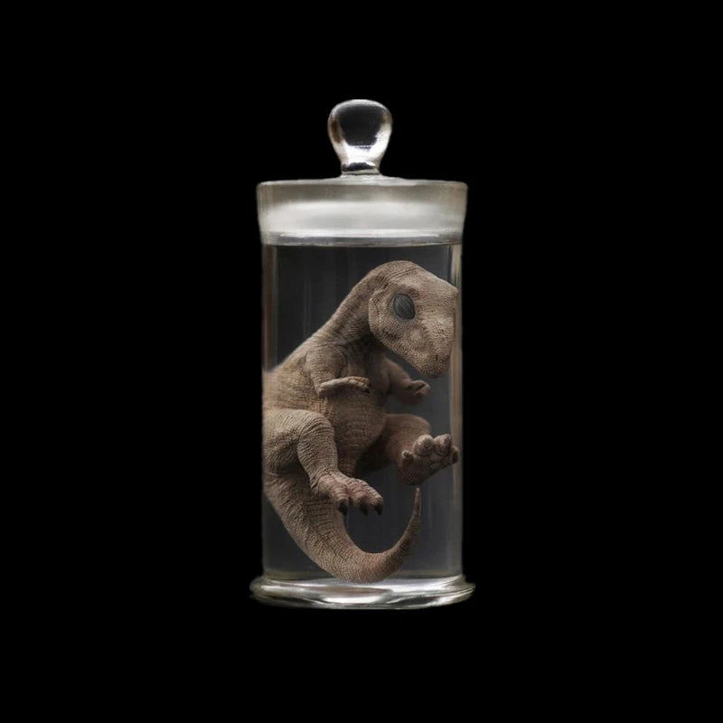 Embryo Glass Container Jurassic World T-Rex Tyrannosaurus Rex Draco Rex Dino Baby InGen Embryo Jar with Led lamp