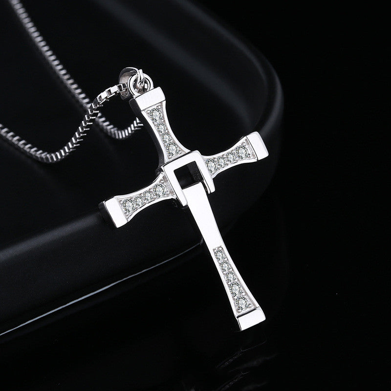 925 Sterling Silver Cross Necklace Large Size Pendant Silver Chain