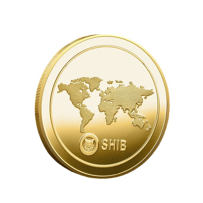 Shiba Inu Coin Three-dimensional Embossed Paint Commemorative Coin Digital Virtual Coin Collection Gift