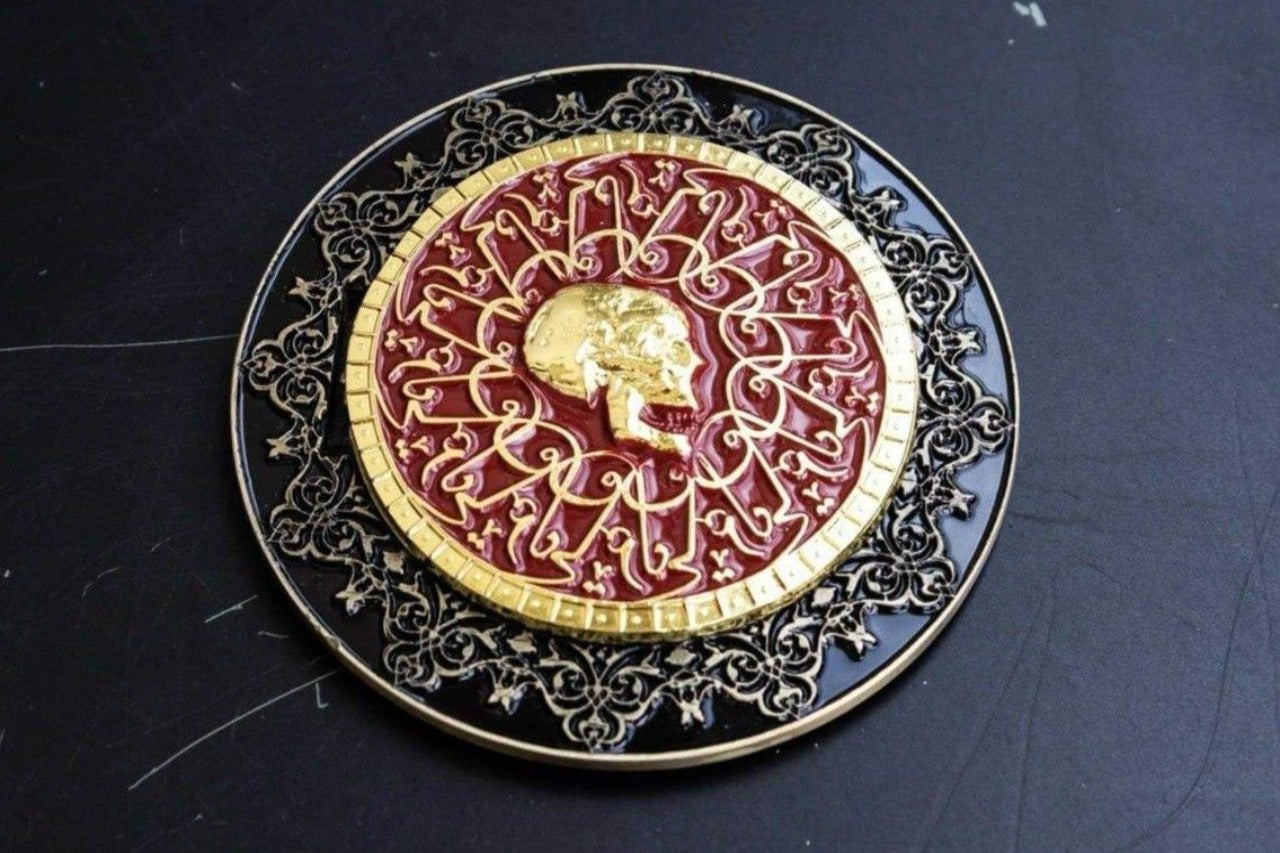 Arabic Blood oath marker Sofia John. Morocco Continental Hotel Gold coin. John