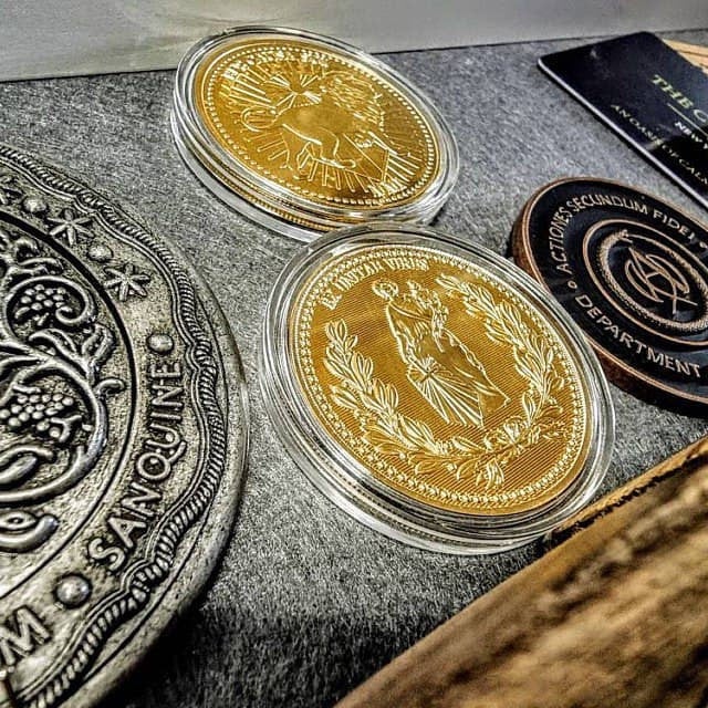 Continental Hotel gold coin. Adjudicator coin.