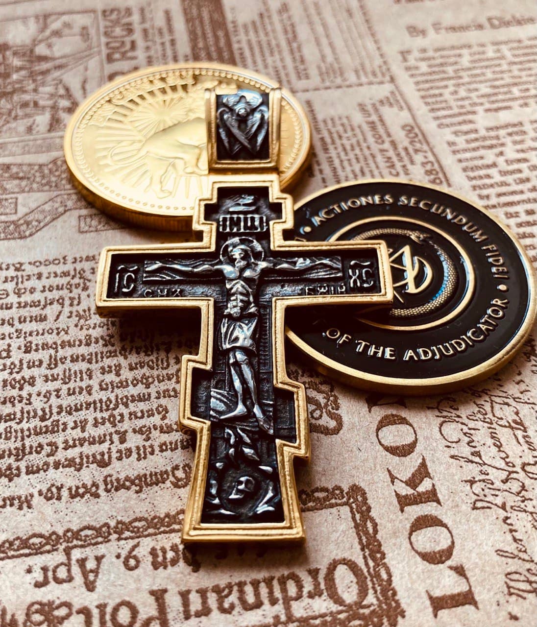 Prayer Orthodox cross John Wick crucifixion Slavic cross. Christianity big cross. John Wick coin. Continental Hotel pendant